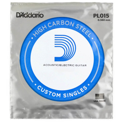 D'Addario PL015 Plain Steel - струна для гітари ("015)
